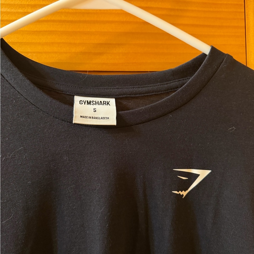 Gymshark Black Long Sleeve Crew with White Logo - Picture 3 of 3